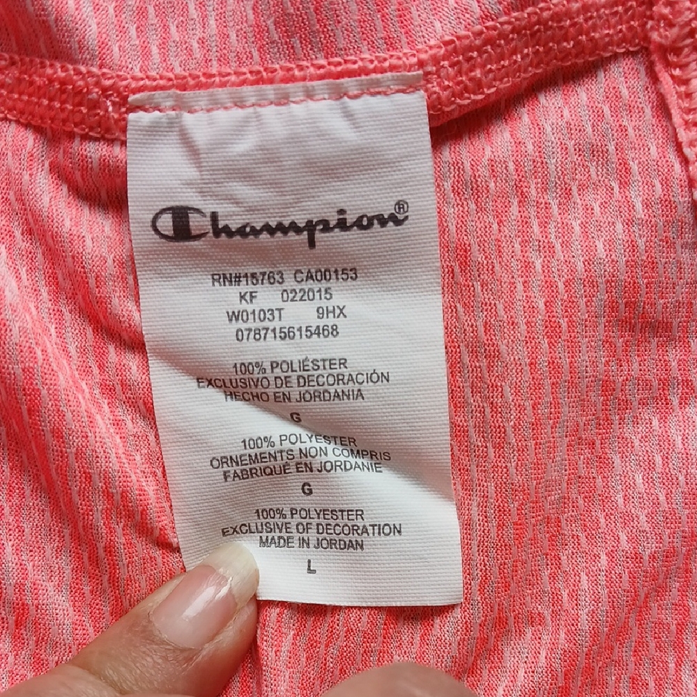 Champion Pink Fitted Short Sleeve Tee Sz L - Picture 4 of 7